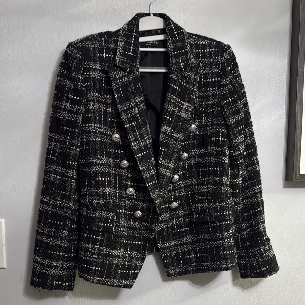 Generation Love Black and White Checkered Blazer